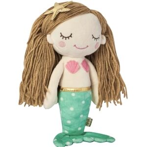 Earth Nymph Folk Mermaid Plush 13"‎ Doll with Pink and Aqua Accents